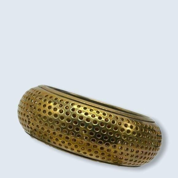 Chunky retro brass mesh bangle bracelet 80s vibe - Picture 1 of 6